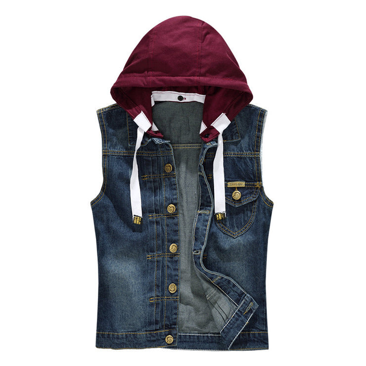 Removing Cap Locomotive Denim Waistcoat Vest