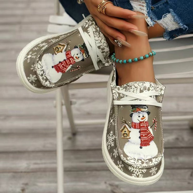 Women's Shoes Christmas Snowman Shape