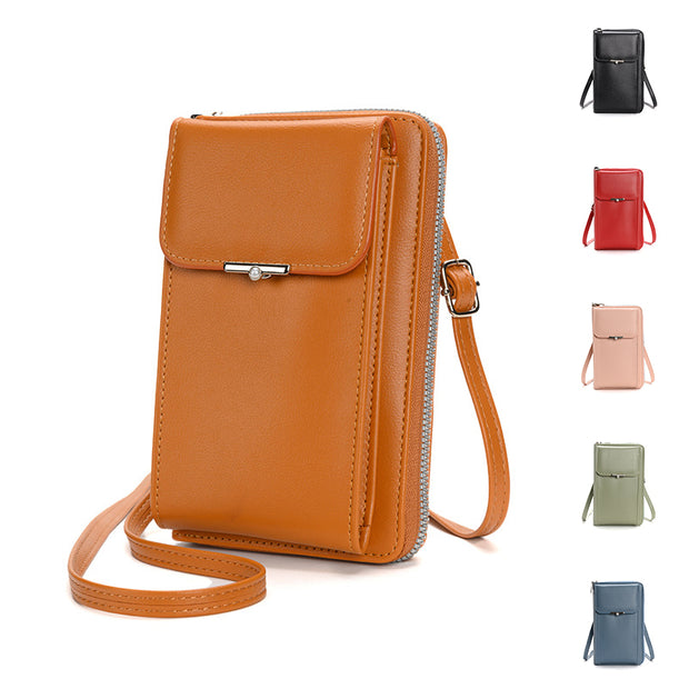 Fashion Large Capacity Mobile Phone Bags Women Small Zipper Crossbody Shoulder Bag Long Wallet