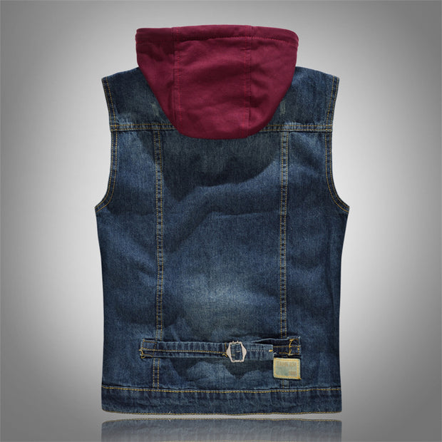 Removing Cap Locomotive Denim Waistcoat Vest