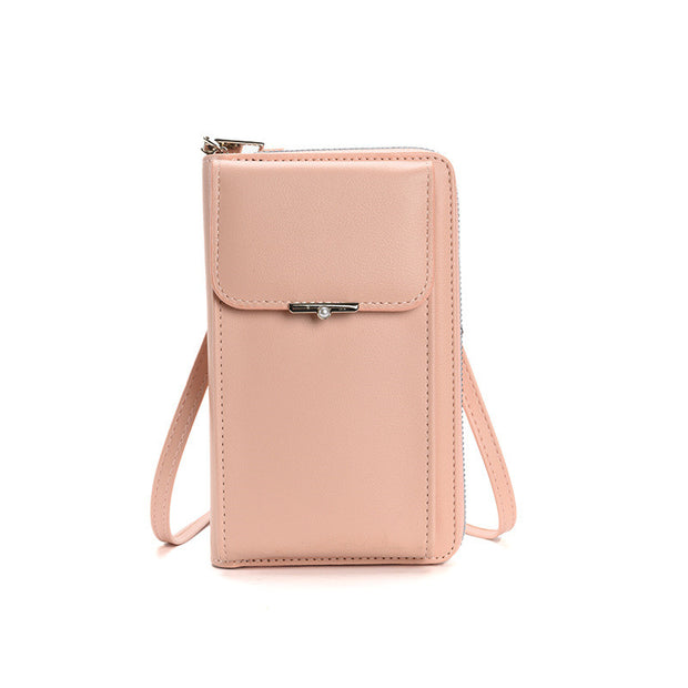 Fashion Large Capacity Mobile Phone Bags Women Small Zipper Crossbody Shoulder Bag Long Wallet