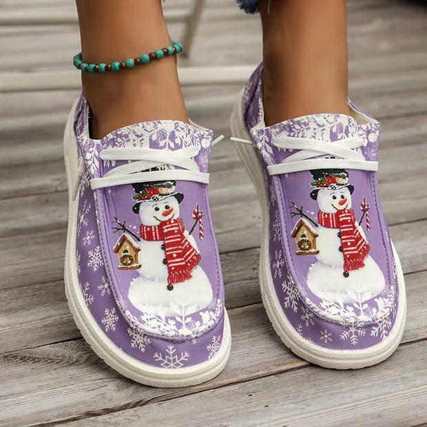 Women's Shoes Christmas Snowman Shape