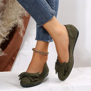 Rubber Plus Size Flat Casual Shoes Women Bow Round Head