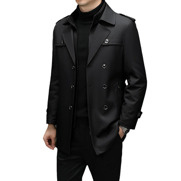 Men's Duster Mid-length Detachable Liner With Cotton Belt