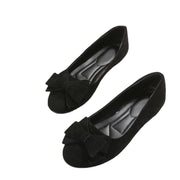 Rubber Plus Size Flat Casual Shoes Women Bow Round Head